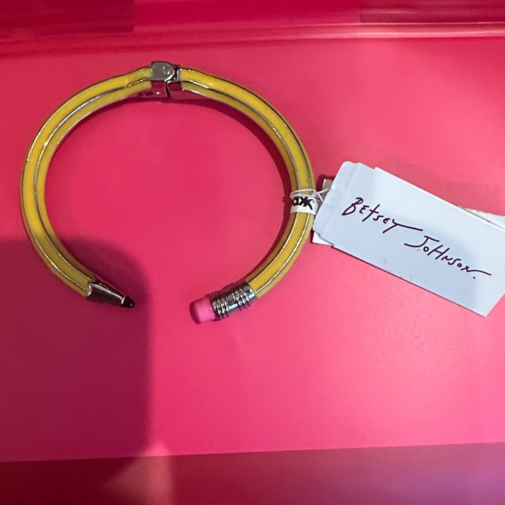 Betsey Johnson Yellow Pencil Bracelet